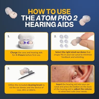 Audien Hearing ATOM PRO 2 Wireless Rechargeable OTC Hearing Aid, Premium Comfort Design & Nearly Invisible - Image 6