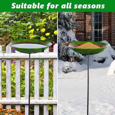 VEWOGIFT Bird Bath for Outdoor, 43" Tall Metal Birdbath with Stake, Peacock Bird Bath & Feeder with 13" Bowl for Outside Garden Patio Yard Decor - Image 8