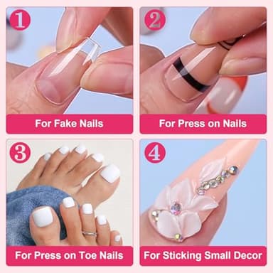 Makartt Super Strong Nail Glue for Press ons: Acrylic Nail Tips-Fake Nails-Salon Quality, Brush On, Quick Dry, Easy Application Durable & Long-Lasting Fast Glue False Nails, Hema Free - Image 5