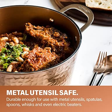 Gotham Steel Hammered 20 Pc Ceramic Cookware Set Nonstick, True Ceramic Pots and Pans Set Non Stick with Deep Square Pan Set & Bakeware Set, Non Toxic PFOA PFOS Free, Oven & Dishwasher Safe - Image 7