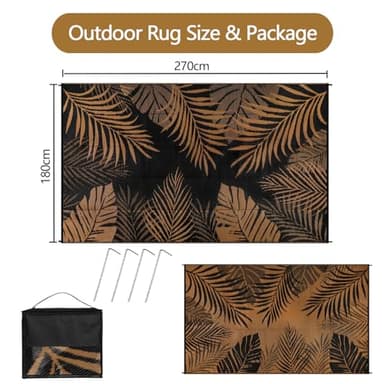 Cekene Outdoor Rugs 6’x9’ Waterproof Outdoor Patio Rug Blue Reversible Mats Lightweight Plastic Straw Rug with Carry Bag Portable RV Camping Mat Modern Outdoor Area Rug for Patio Deck Picnic - Image 2