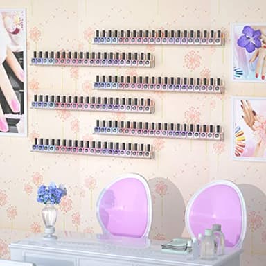 FEMELI 24 Inch Nail Polish Wall Rack: 6 Shelves Clear Acrylic Nail Polish Holder Organizer for 130-180 Bottles (24 Inch, Clear) - Image 2