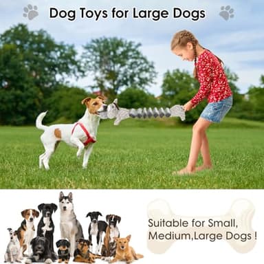 Homounter Large Squeaky Plush Dog Toys, Interactive Puppy Toys for Tug of War, Tough Pet Toys for Dogs, Dog Chew Toy for Small, Medium, and Large Dogs - Image 4