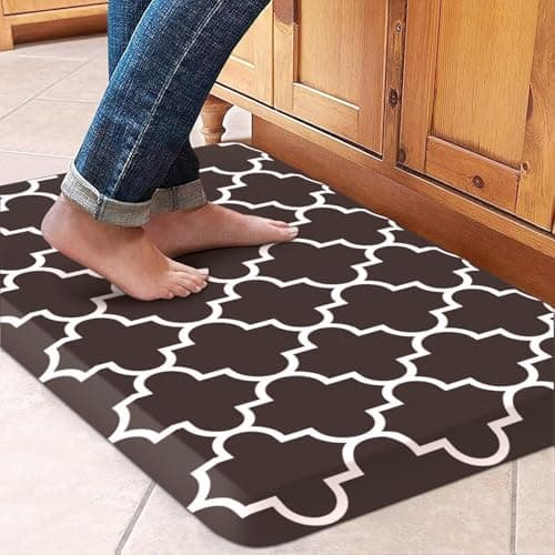 WISELIFE Anti Fatigue Floor Mat - 4/5 Inch Kitchen Mat Non Slip Waterproof Heavy Duty Ergonomic Comfort Mat Durable for Home, Office, Sink, Laundry,(17.3" x 28", Chocolate) - Image 1