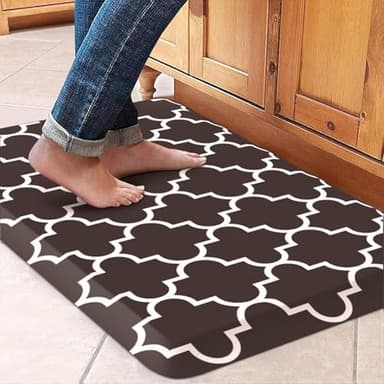 WISELIFE Anti Fatigue Floor Mat - 4/5 Inch Kitchen Mat Non Slip Waterproof Heavy Duty Ergonomic Comfort Mat Durable for Home, Office, Sink, Laundry,(17.3" x 28", Chocolate) - Image 1