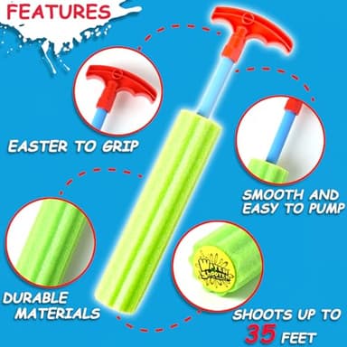 DraMosary Water Blaster Soaker Guns, 6 Pcs Foam Water Squirters, Kids Boy Girl Squirt Guns for Pool/Beach/Yard Play (Up to 33 ft, 11.8inches, Multicolored) - Image 5