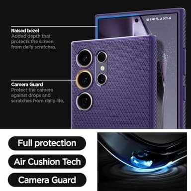 Spigen Liquid Air Designed for Galaxy S24 Ultra Case (2024) [Military-Grade Protection] - Deep Purple - Image 5