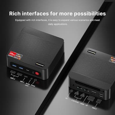 BOSGAME P4 Mini PC, AMD Ryzen 7 5825U Light Gaming Computer, 32GB DDR4 RAM, 1TB M.2 NVMe SSD, Triple Display Desktop PC, Dual 2.5G LAN Ports, WiFi 6E, BT 5.2 - Image 6