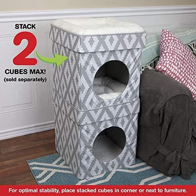 Kitty City Indoor Cat Cube Furniture, White Cube - Image 2