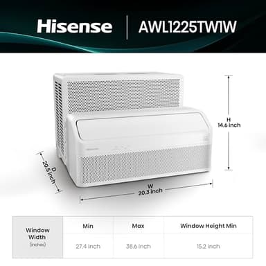 Hisense AWL1225TW1W Window Air Conditioner, 12,000 BTU, White - Image 2