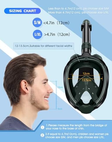 Greatever G2 Full Face Snorkel Mask with Latest Dry Top System,Foldable 180 Degree Panoramic View Snorkeling Mask with Camera Mount,Safe Breathing,Anti-Leak&Anti-Fog - Image 6