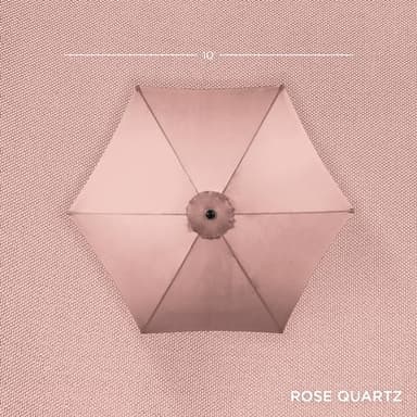 Best Choice Products 10ft Outdoor Steel Polyester Market Patio Umbrella w/Crank, Easy Push Button, Tilt, Table Compatible - Rose Quartz - Image 4