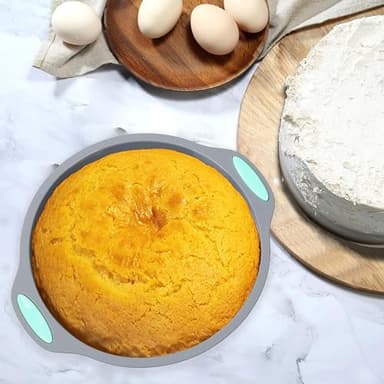 Tongjude 47 Pieces Silicone Baking Pans Set, 6 Silicone Cake Molds, Loaf Pan, Doughnut Pans, Non-Stick Baking Cup, with Measuring Cups and Spoons Set, Grey - Image 3