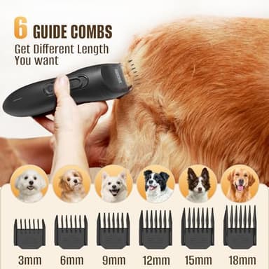 Dog Clippers for Grooming, 2200mAh Dog Shaver Clippers Kit Low Noise, Rechargeable Cordless Electric Trimmer Quiet Hair Clippers Set for Dogs Cats Pets - Image 5