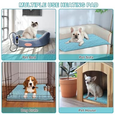 RC SLL Dog Heating Pad 34x21inches, Pet Heating Pad for Dogs with Timer Temperature Control, Waterproof Whelping Mats Heated Dog Bed with Chew Resistant Cord, Soft Cloth Cover - Image 6