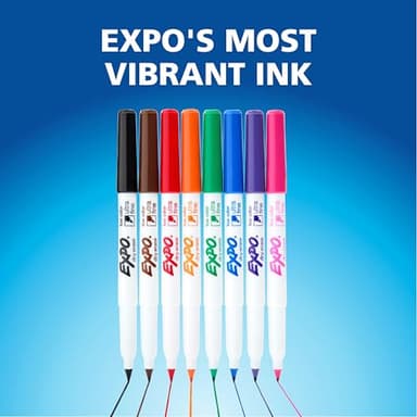 EXPO Low Odor Dry Erase Markers Ultra-Fine Tip Assorted Colors 8 Count - Image 7