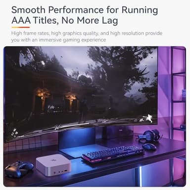 Beelink SER9 Pro AI Mini PC, AMD Ryzen AI 9 HX 370(80TOPS,12C/24T,5.1GHz), 64G LPDDR5X 8000MHz 2TB PCIe4.0 x4 SSD, AI PC AMD Radeon 890M NPU 50 AI Tops, Built-in MIC/Speakers/USB4/WiFi6/BT5.2/2.5G - Image 5