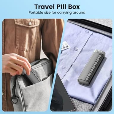Daviky Metal Travel Pill Organizer, Premium Aluminum Pill Box 7 Day, Weekly Daily Pill Case, Stylish&Cute Pill Holder for Medicines, Supplements and Vitamins (Gray) - Image 6