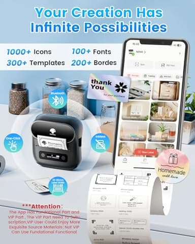 Phomemo Label Maker, M220 Thermal Label Printer, 80mm Portable Bluetooth Barcode Printer Compatible with Andriod/iOS for Home, Office, Small Business, with 3 Packs Label & Case - Image 3