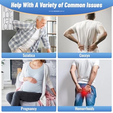 Donut Pillow Seat Cushion Chair Pad for Tailbone Pain Relief and Hemorrhoids, Memory Foam Seat Chair Cushion for Postpartum Pregnancy, Seat Cushions for Men and Women for Home & Office, (Black) - Image 4