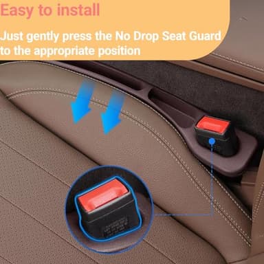 Jtonust No Drop Seat Guard, 2025 New Car Seat Side Gap Filler, Seat Gap Fillers for All Cars, Prevents Items from Falling, Easy to iInstall (Black) - Image 4
