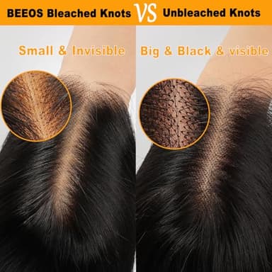 BEEOS 250% Density 5x5 SKINLIKE Real HD Lace Closure Wig, Body Wave Virgin Human Hair Pre-Plucked Bleached Knots 18 Inch - Image 7