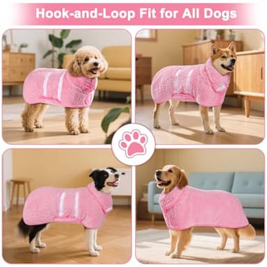 Dog Bathrobe Super Absorbent Dog Towels Large Quick Drying Robes for After Bath Soft Adjustable Warm Keeping Dogs Towel(S-XXL) - Image 5