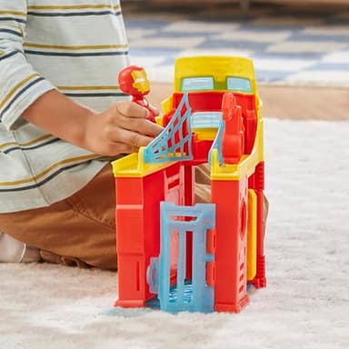 Spidey and his Amazing Friends Stark Tower Playset, Includes 4-Inch Iron Man Action Figure, Marvel Super Hero Toys for Kids 3 and Up - Image 9