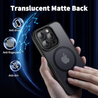 CACOE Magnetic Case for iPhone 16 Pro 6.3 inch, Compatible with MagSafe, Thin Slim Fit Anti-Fingerprint Shockproof Bumper TPU Protective Cover for Women Men Girls(Matte Black) - Image 6
