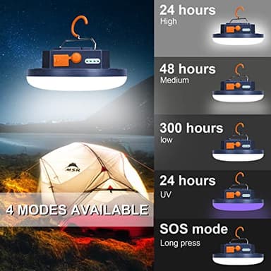 UV Flashlight Camping Light , IODOO 10000mAh 48 LED 395nm UV / 6500K Floodlight 3000LM White Light Pet Urine Detector for Dog/Cat Urine, Dry Stains, Bed Bug - Image 2