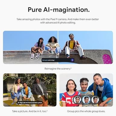 Google Pixel 9 - Unlocked Android Smartphone with Gemini, 24-Hour Battery, Advanced Camera, and 6.3" Actua Display - Obsidian - 256 GB - Image 2