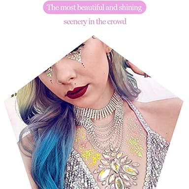 DAGEDA Body Glitter Gel, Face Glitter Body Gel Sequins Shimmer Liquid Eyeshadow, Chunky Glitter for Face Hair Nails, Holographic Cosmetic Laser Powder Festival Glitter Makeup 50ml(White) - Image 8