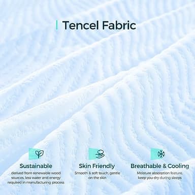 LINSY LIVING Single Folding Mattress, 4 Inch Tencel Trifold Mattress with Washable Cover, Memory Foam Floor Mattess, Foldable, Portable, Easy Storage Sofa Bed, Single Size, 74" * 25" - Image 4