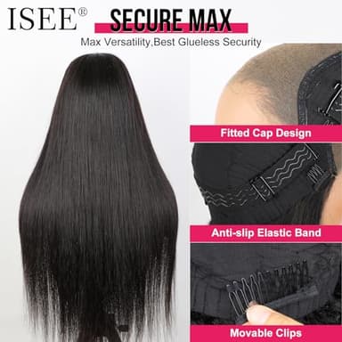 ISEE HAIR M-Cap Straight Wear Go Glueless Wig Human Hair Pre Plucked Pre Cut 9x6 HD Lace Pre Bleached Tiny Knots Human Hair Wigs For Women 26 Inch - Image 7