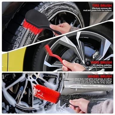 MIANYINGR 35Pcs Car Detailing Kit, Car Cleaning Kit with Windshield Cleaning Tool and Tool Box, Interior & Exterior Auto Care Supplies and Brushes (B：35PCS-R) - Image 5