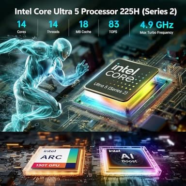 ASUS NUC 15 Pro AI Mini PC, Intel Series 2 Ultra 5 225H (14C/14T, Up to 4.9GHz), Mini Computers 16GB DDR5 RAM, 1TB PCIe SSD, Win 11 Pro, Intel Arc 130T GPU, Thunderbolt 4, WiFi 7, 8K HDR, VESA Mount - Image 2