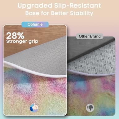 Ophanie Round Rug 6Ft Rainbow Circle Area Rug, Cute Room Decor for Teen Girls, Fluffy Fuzzy Bedroom Carpet, Plush Soft Shaggy Living Room Rugs for Kids Home Decor Aesthetic, Nursery - Image 4