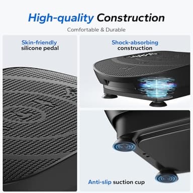 MERACH Vibration Plate Exercise Machine, Whole Body Workout Equipment for Women, Bluetooth and Silicone Pedal, Vibration Plate with Auto Mode, Vibrate Fitness Platform for Home - Image 4