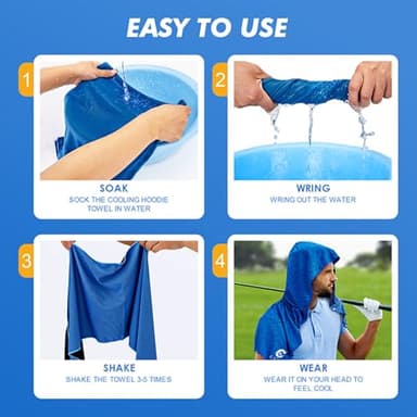 CSITE Cooling Hoodie Towels, Instant Cooling Towels for Neck and Face, UPF 50 Sun Protection, Ice Towel for Hot Weather, Head Towel for Sports, Camping, Cycling & More Activities - Image 3