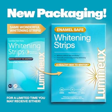 Lumineux Whitening Duo Set – Peroxide Free - Enamel Safe for Whiter Teeth – Includes 21 Whitening Treatments & 2 Pack Whitening Toothpaste, Fluoride Free & Dentist Formulated - Image 2
