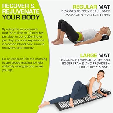 ProsourceFit Acupressure Mat and Pillow Set for Back/Neck Pain Relief and Muscle Relaxation, Black - Image 5