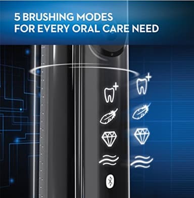 Oral-B 7500 Electric Toothbrush with Replacement Brush Heads and Travel Case, Black - Image 4