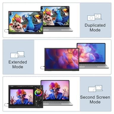 2.5K Portable Monitor 15.6inch UHD 2560 * 1680 for Laptop, 100% sRGB 500nits HDR IPS External Display w/Smart Cover & VESA Mount, USB-C HDMI Travel Second Screen for PC Mac Phone Xbox PS5 - Image 5