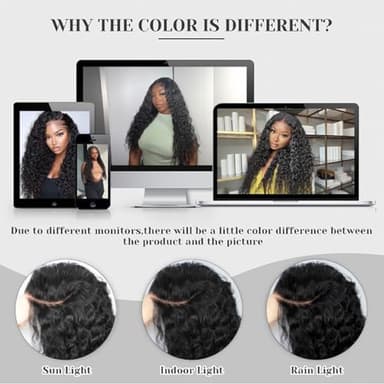 30INCH Deep Wave Lace Front Wigs Human Hair with Baby Hair 13x6 Glueless HD Full Lace Front Wig Pre-Drawn Bleaching Knot 200% Density Deep Curly Lace Frontal Wig Natural Color for Woman - Image 3