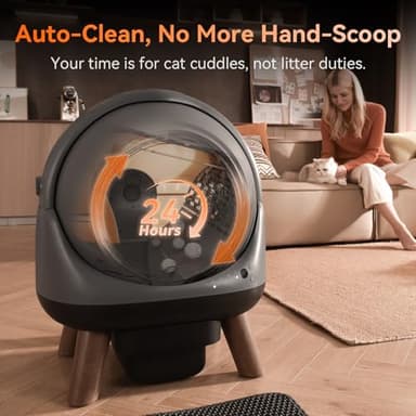 Self Cleaning Litter Box for Multiple Cats, G1 Automatic Cat Litter Box, Self-Cleaning Robot with Smart APP Control and Health Monitoring, Includes 2 Roll Trash Bag and Litter Mat, Grey - Image 5