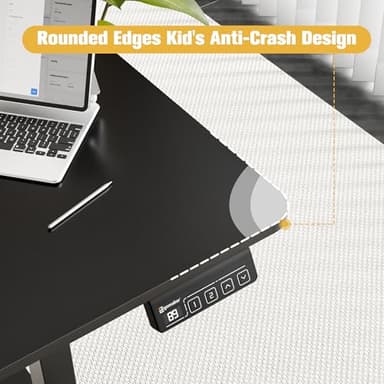 ERGOMAKER 63" Electric Standing Desk, Adjustable Height, Sit Stand Up Desk for Home Office & Computer Workstations, Memory Controller, Black - Image 7