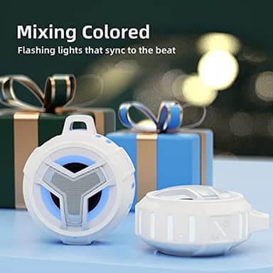 EBODA Bluetooth Shower Speaker, IPX7 Waterproof Portable Wireless Small Speakers, Floating, 2000mAh with Light for Home, Pool, Beach, Boat, Kayak Accessories, Gifts for Men, Women - White - Image 5