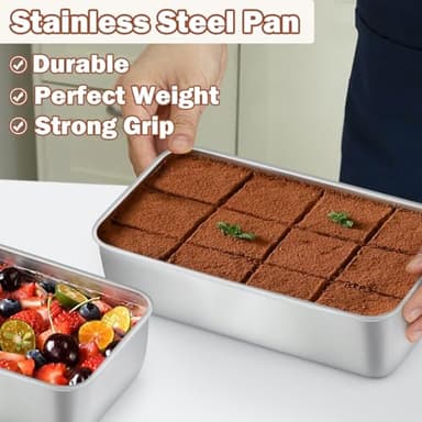 LIANYU 8 Pack 9x5 Inch Loaf Pans for Bread Baking, Stainless Steel Baking Bread Pans, Small Loaf Tins for Homemade Brownies and Pound Cakes, Dishwasher Safe - Image 6