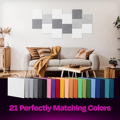 Ekkogo Acoustic Panels 12-Pack Soundproof Wall Panels 12"X12"X0.4" Sound Panels High Density Sound Dampening Panels - [White Square] - Image 5