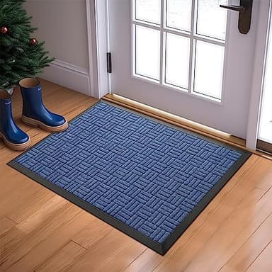 Mibao Front Door Mat, Heavy Duty Durable Welcome Mat for Outdoor Indoor, Dirt Trapper Waterproof Super Absorbent Door Mat for Entryway Outside Patio Porch, 29.5" x 17", Blue - Image 7